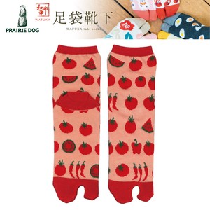 ■2024SS　新作■　足袋靴下 -tabi socks-　トマトト(トマト＆トウガラシ)