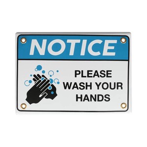 H20-0144WH エナメル ノーティス サイン WASH YOUR HANDS