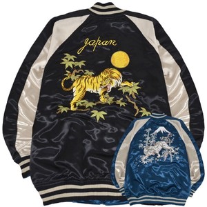 Jacket Reversible Sukajan Jacket Long Sleeves 2Way Outerwear Japanese Pattern