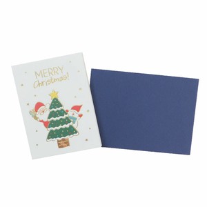 【グリーティングカード】CHRISTMAS クリスマスイラストミニカード サンタクロースとツリー