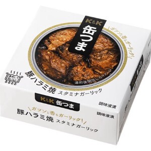 K&K 缶つま 豚ハラミ焼 スタミナガーリック 50g x12【缶詰】【おつまみ】