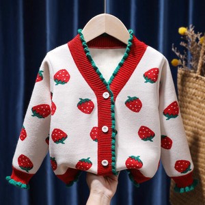 Kids' 3/4 - Long Sleeve Shirt/Blouse Strawberry Cardigan Sweater Kids