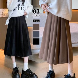 プリーツスカート ロング 韓国ファッション スカート ロングスカート プリーツ ギャザー ロング丈