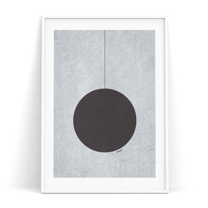 ミニポスター【 minimal abstract04 】 北欧　モノトーン　ボタニカル　白黒　モノクロポスター 花