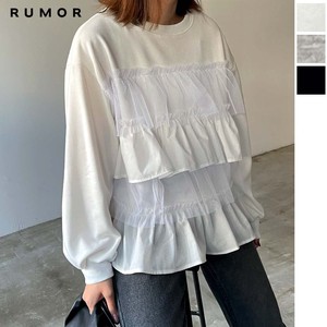 Sweatshirt Pullover Fur-lined Ruffle Tulle 【2024NEW】