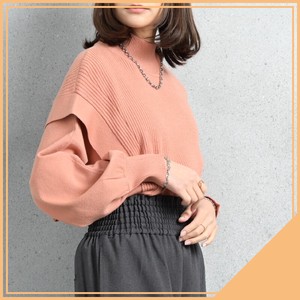 Sweater/Knitwear Dolman Sleeve Pullover Knitted High-Neck