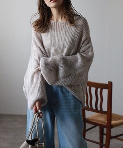 Sweater/Knitwear Brushing Fabric Pullover Openwork