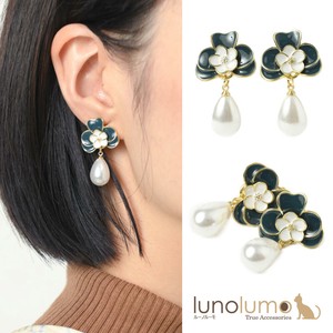 Clip-On Earrings Pearl Earrings Flower Bicolor Ladies'