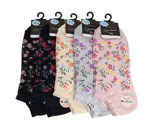 Ankle Socks Antibacterial Finishing Small Floral Pattern