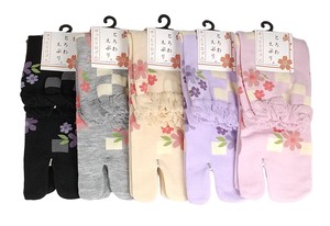 Crew Socks Floral Pattern Tabi Socks