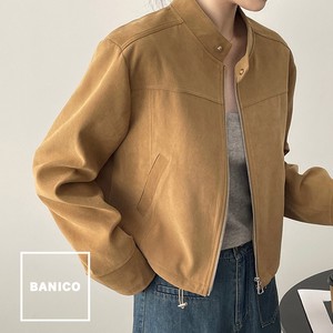 《 BANICO 》 レトロクラシックな立ち衿ショートジャケット スエードジャケット レディース