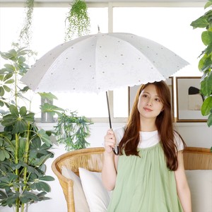 《2024春夏新作》【晴雨兼用傘】長傘 遮光 ラインフラワー