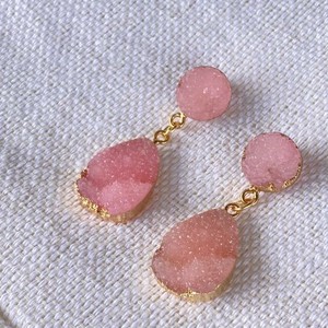 Pierced Earrings Resin Pink