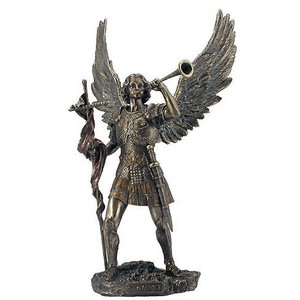 トランペットを持った大天使 聖ガブリエル彫刻彫像カトリック教会守護天使祭壇洗礼輸入品