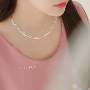 【　NECKLACE　】5連チェーンネックレス　シルバー　1055a4