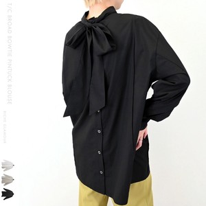 Button Shirt/Blouse Pintucked Bow Tie 【2024NEW】