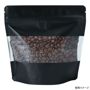コーヒー用品 COT-879BL アルミスタンドチャック袋 M 窓付 マット黒 ヤマニパッケージ
