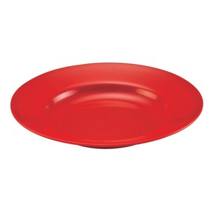 メラミン食器 シンプル食器赤 No.50R ラーメンどんぶり受皿(スープ皿 9吋) カンダ