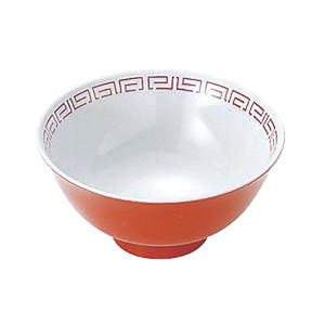 メラミン食器 瑞祥 CA-40 スープ椀 白/赤 カンダ