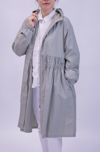【新作】 ミセスファッション C100ギャザーコート コート アウター スプリングコート コットン 綿 春