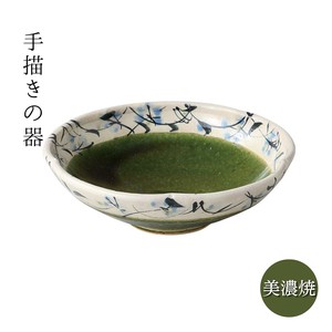 ギフト 織部草花 輪花5.0鉢 手描き 日本製 美濃焼