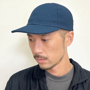 【2024春夏】日本製生地 格子 織り キャップ 帽子 無地 ユニセックス