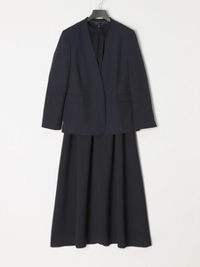 【ceremony Suit】カラーレスジャケット+プチハイネックワンピース「2024新作」