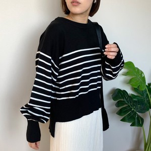 Sweater/Knitwear Pullover Voluminous Sleeve Slit Back 【2024NEW】