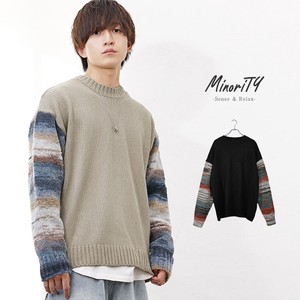Sweater/Knitwear Knitted Gradation Sleeve Switching