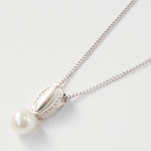 Pearls/Moon Stone Silver Chain Design Pendant Made in Japan
