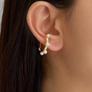 Clip-On Earrings Gold Post Pearl Earrings Ear Cuff Jewelry 2024 NEW Made in Japan