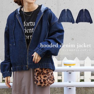 Jacket Denim Jacket Hooded Outerwear Puff Sleeve Spring Zipped 【2024NEW】