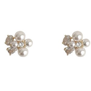 Pierced Earrings Resin Post Pearl Design