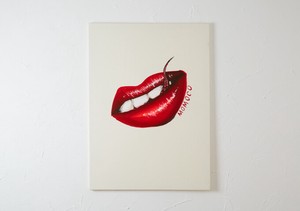 【原画・オリジナル】赤い唇 タコ イラスト キャンバスパネルアート 世界にたった一つだけ H89.8×W64.9cm