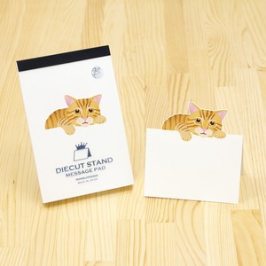 Memo Pad Diecut Stand Cat Message Card Message Pad Chatora-cat Made in Japan