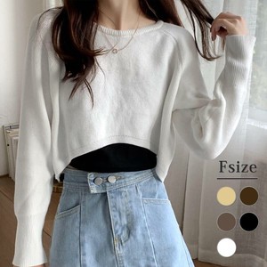 Sweater/Knitwear Long Sleeves Cropped Ladies' Cut-and-sew 【2024NEW】