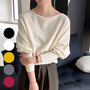 T-shirt Dolman Sleeve Knitted Spring/Summer Cut-and-sew