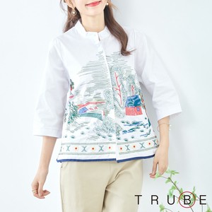 Button Shirt/Blouse Design Stand-up Collar L M 【2024NEW】