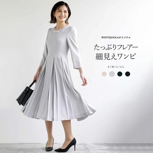 Casual Dress Design Flare Satin Back One-piece Dress Georgette