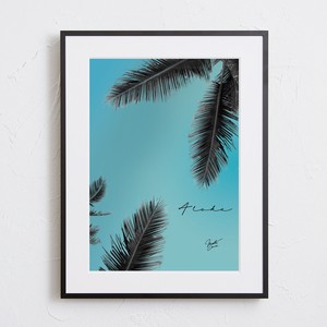 【おしゃれアートポスター】ハワイ ヤシの木 風景 景色 エメラルドグリーン 写真 photo A4 A3 A2