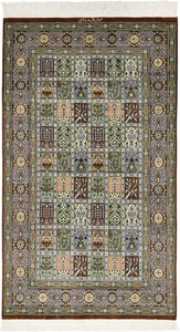 ペルシャ 絨毯 クム シルク 手織 マット ババイ工房 ザロチャラク(約80×120cmサイズ)62