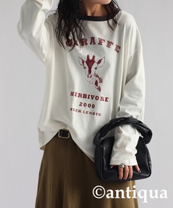 Antiqua T-shirt Animal Long T-shirt Tops Ladies' M College Logo Popular Seller