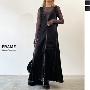 Jumper Dress Rigid-Denim Front A-Line Jumper Skirt 【2024NEW】