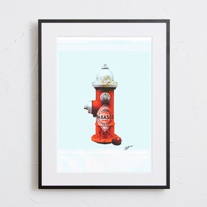 【おしゃれアートポスター】タバスコ 消火栓 ヴィンテージアメリカン コラージュ A4 A3 A2