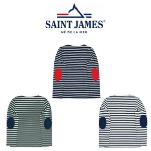 セントジェームス 長袖 Tシャツ ロンT  SAINT JAMES MERID MOD R COUD 0407 エルボーパッチ バスクシャツ