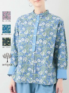 フローラルブロックプリント　ロングシャツ（3カラー）【24春夏新作】