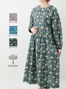 Casual Dress Spring/Summer One-piece Dress Floral Block Print