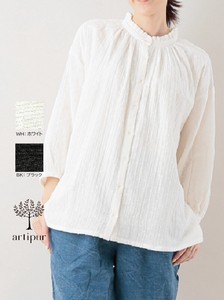 Button Shirt/Blouse Frilled Blouse Double Gauze Spring/Summer Cotton