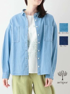 Button Shirt/Blouse 5.5OZ Denim Spring/Summer Cotton