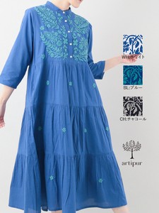 Casual Dress Color Palette Spring/Summer Cotton One-piece Dress Embroidered